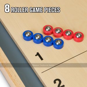 8 Rollers (4 Red + 4 Blue) for Table Shuffleboard & Curling Table-top Game