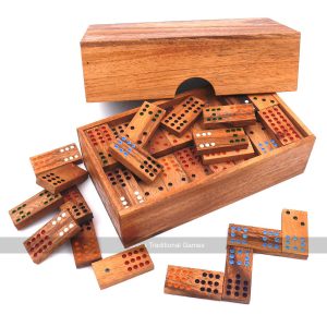 Double 12 Dominoes in Wooden Box