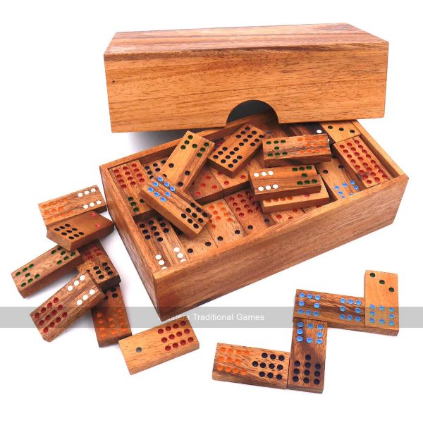 Double 12 Dominoes in Wooden Box