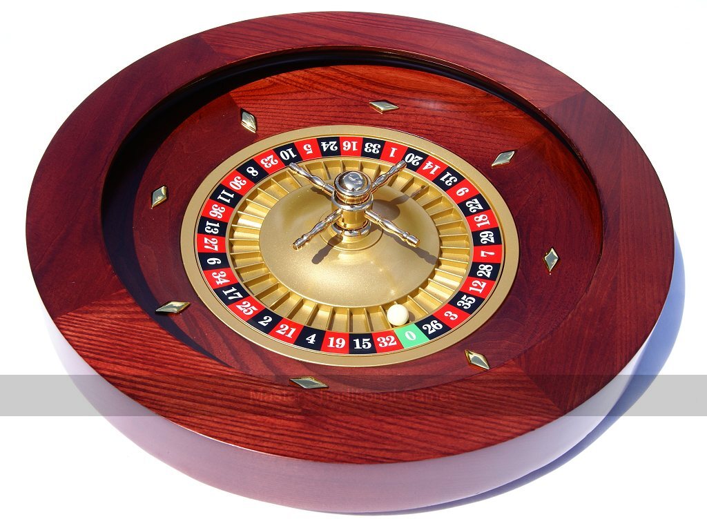18-inch Mahogany Roulette Wheel with Precision Bearings