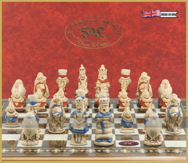 SAC Alice in Wonderland Chess Set, Hand-Painted (without board)