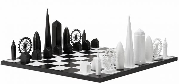 Skyline Chess London Chess Set - Acrylic Set with Folding Card Board