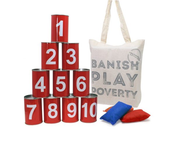 Tin Can Alley Throwing Game (Red, Numbers)