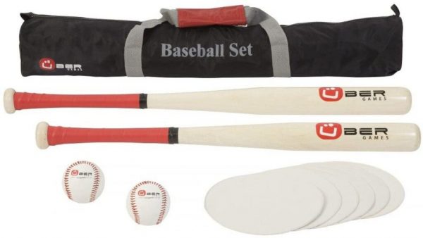 Uber Games Baseball Set - 2 Bats, 2 Balls & 6 Bases