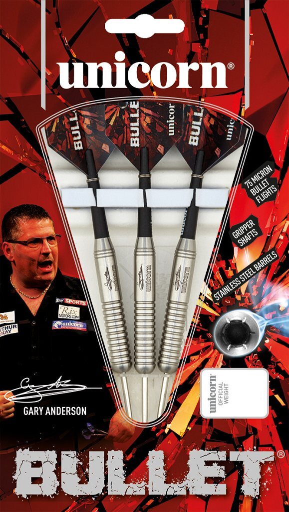 Unicorn Bullet Stainless Steel Darts - 22g, Gary Anderson