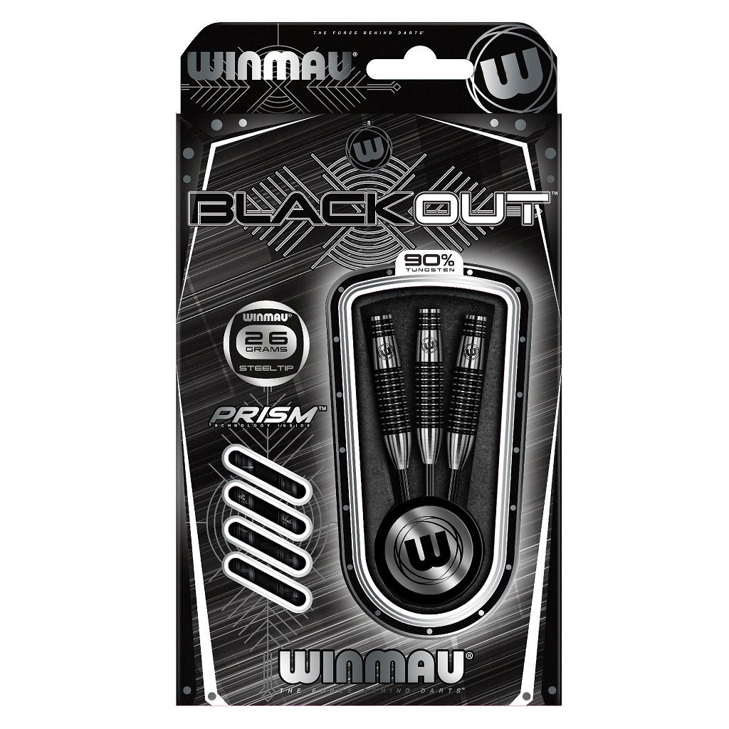 Winmau Blackout 90% tungsten steel-tip darts - 26 grams