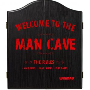 Winmau Man Cave Printed Wooden Dartboard Cabinet