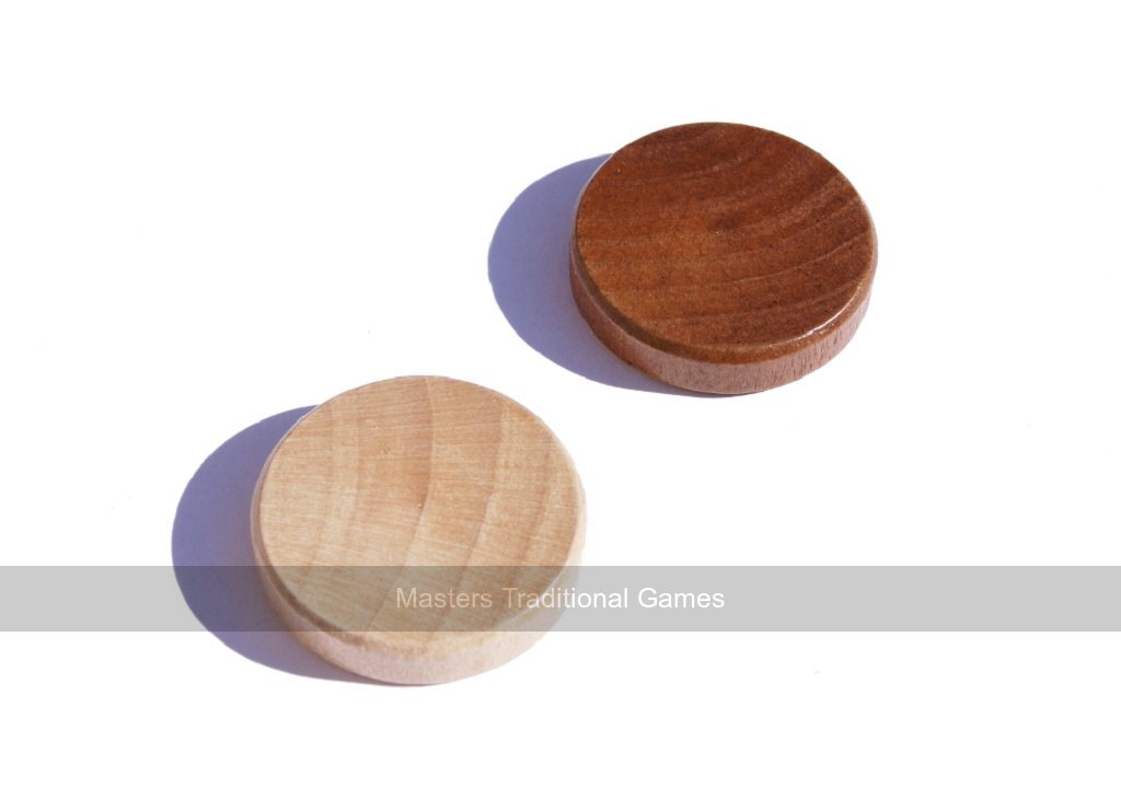 Wooden Backgammon Stones - 35mm