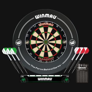 Winmau Diamond Plus Surround Set (Dartboard, Surround and 6 Darts)