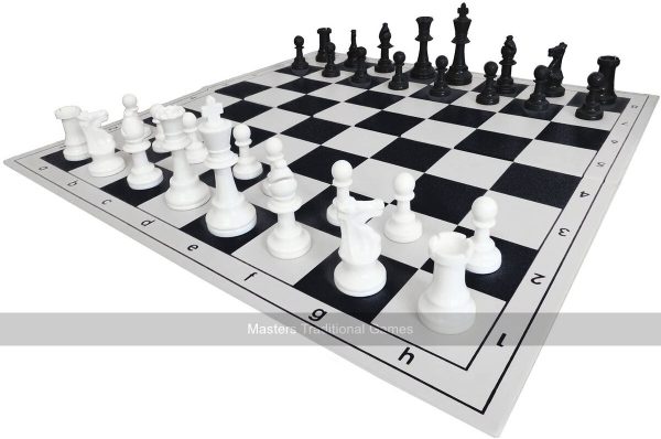 SchachQueen Entry-Level Chess Set with Plastic Pieces & Folding Board
