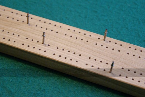 Chunky Hand-Made Oak Cribbage Board