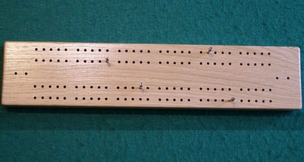 Chunky Hand-Made Oak Cribbage Board