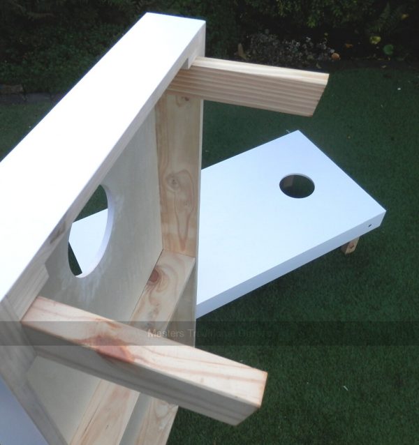 Cornhole Garden Set, Solid White, Half Set (1 Board, 8 Bags)