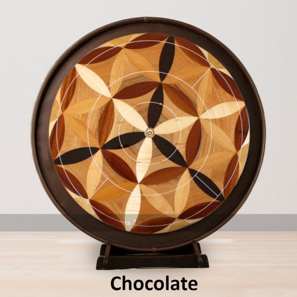 Masters Crokinole Elite Board - Flower of Life 2 - Choice of ditch colour, with accessories