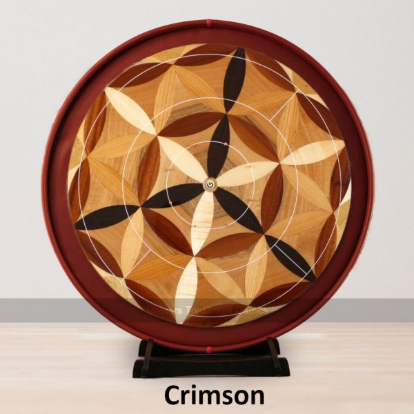 Masters Crokinole Elite Board - Flower of Life 2 - Choice of ditch colour, with accessories