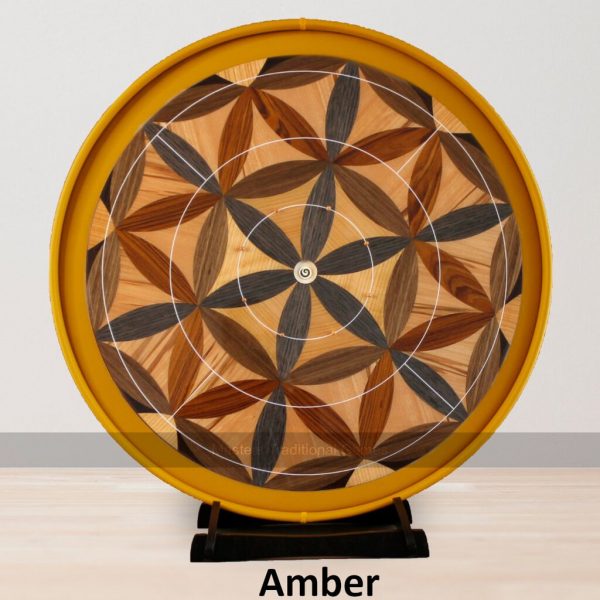 Masters Crokinole Elite Board - Flower of Life 7 - Choice of ditch colour, with accessories