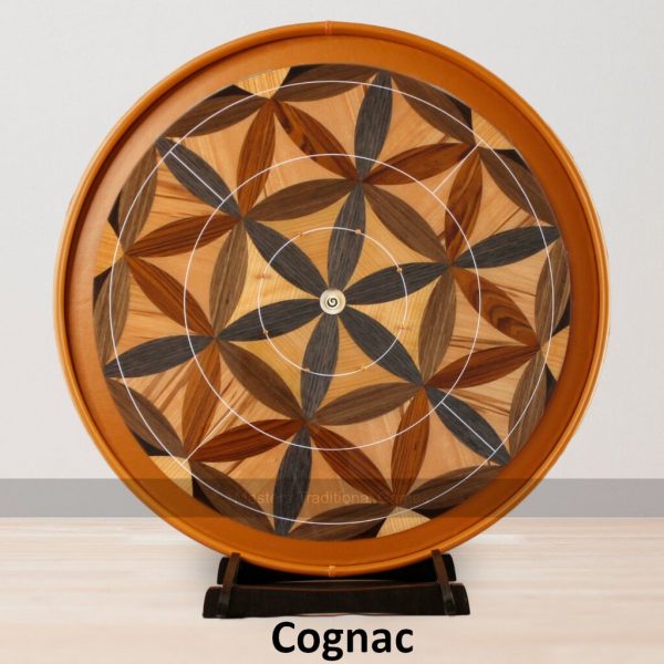 Masters Crokinole Elite Board - Flower of Life 7 - Choice of ditch colour, with accessories