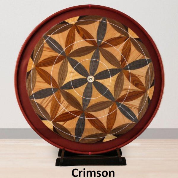 Masters Crokinole Elite Board - Flower of Life 7 - Choice of ditch colour, with accessories