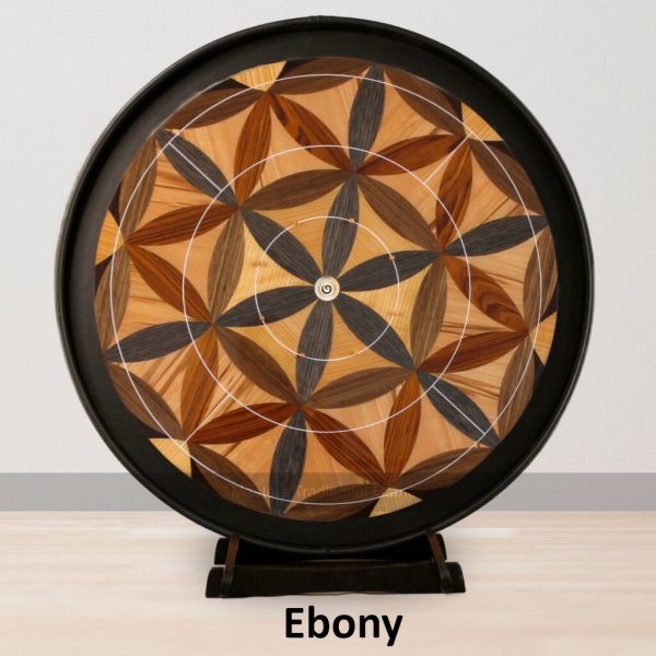 Masters Crokinole Elite Board - Flower of Life 7 - Choice of ditch colour, with accessories