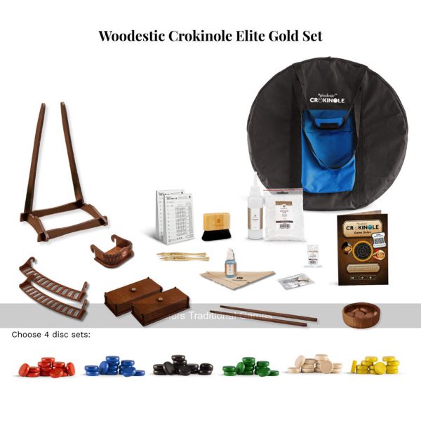 Masters Crokinole Elite Board - Royal 14 - Choice of ditch colour, with accessories