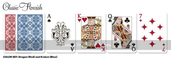 Desjgn Flourish Playing Cards (red/blue, poker-size, 2 decks)