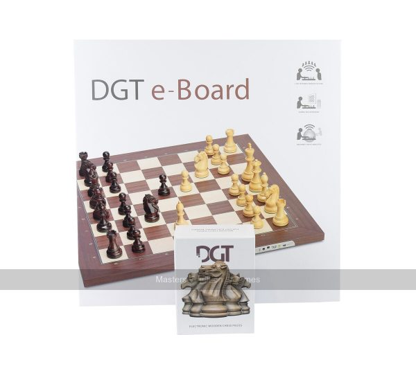 DGT Rosewood USB e-Board with indices - Royal Electronic Chess Pieces