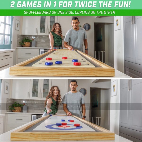 GoSports 6 foot Table Shuffleboard & Curling 2-in-1 Game