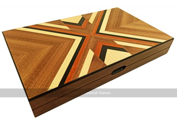 Italfama Deluxe Wooden Inlaid 15-inch Backgammon Set (Walnut & Maple)