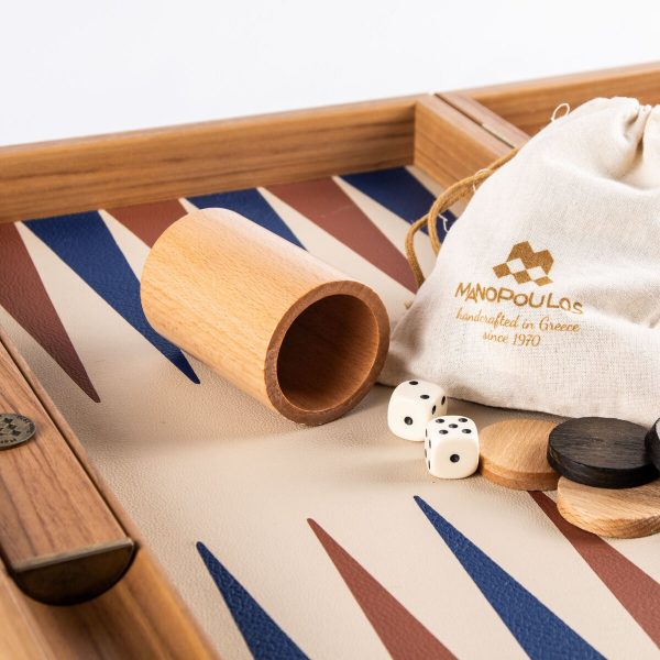 Manopoulos Champagne Beige 19-inch Backgammon Set