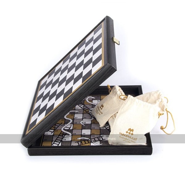 Chess, Backgammon, Ludo, Snakes & Ladders Wooden Games Compendium