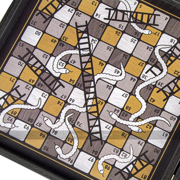 Chess, Backgammon, Ludo, Snakes & Ladders Wooden Games Compendium