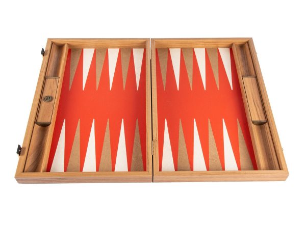 Manopoulos Cinnabar Red 19-inch Backgammon Set