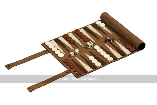 Philos Roll-Up Travel Games Combo - Backgammon, Chess & Draughts