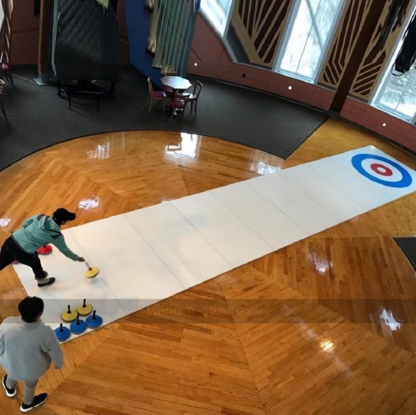 Portable Curling Rink, 10 x 2m, includes 6 stones - 12.7mm thick 'Lite' version