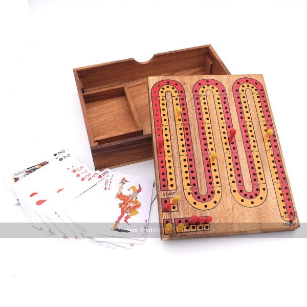 Wooden Cribbage in Storage Box