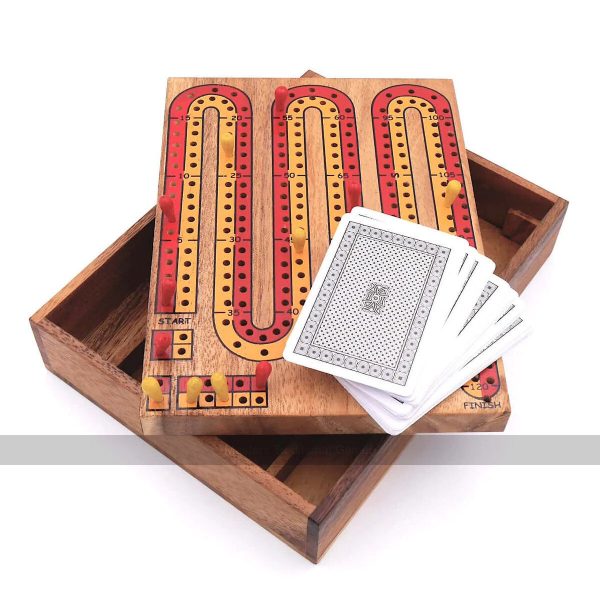 Wooden Cribbage in Storage Box