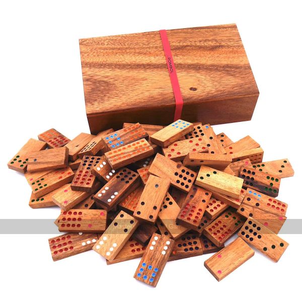 Double 12 Dominoes in Wooden Box