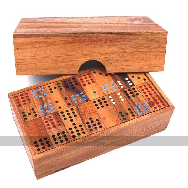 Double 12 Dominoes in Wooden Box