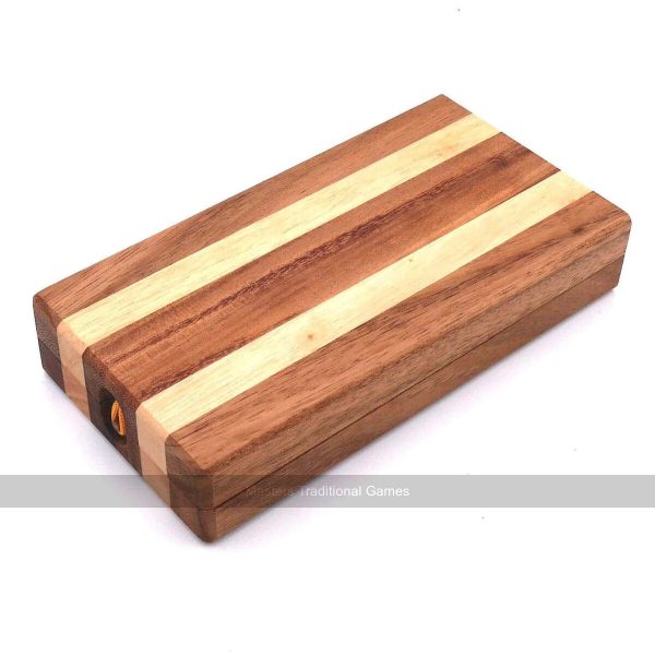 Folding Kalaha Game with Semi-Precious Stones - 2 Colour Wood
