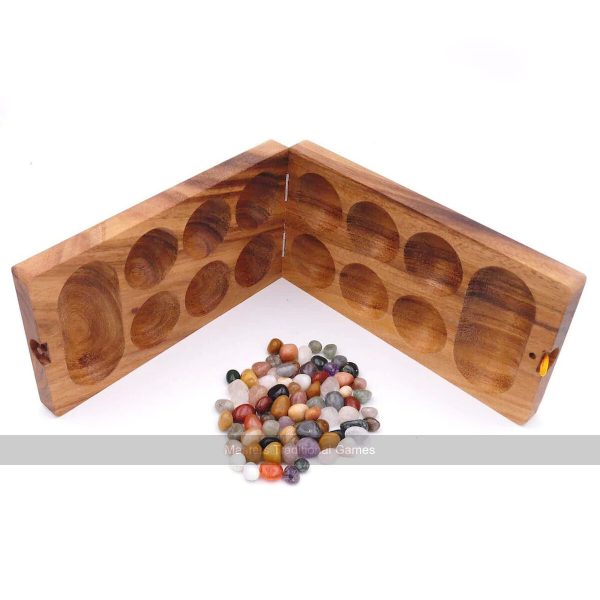 Folding Kalaha Game with Semi-Precious Stones