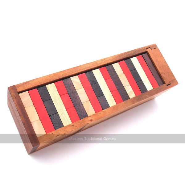 Rombol Tri-Coloured Wobble Tower in Wooden Storage Box