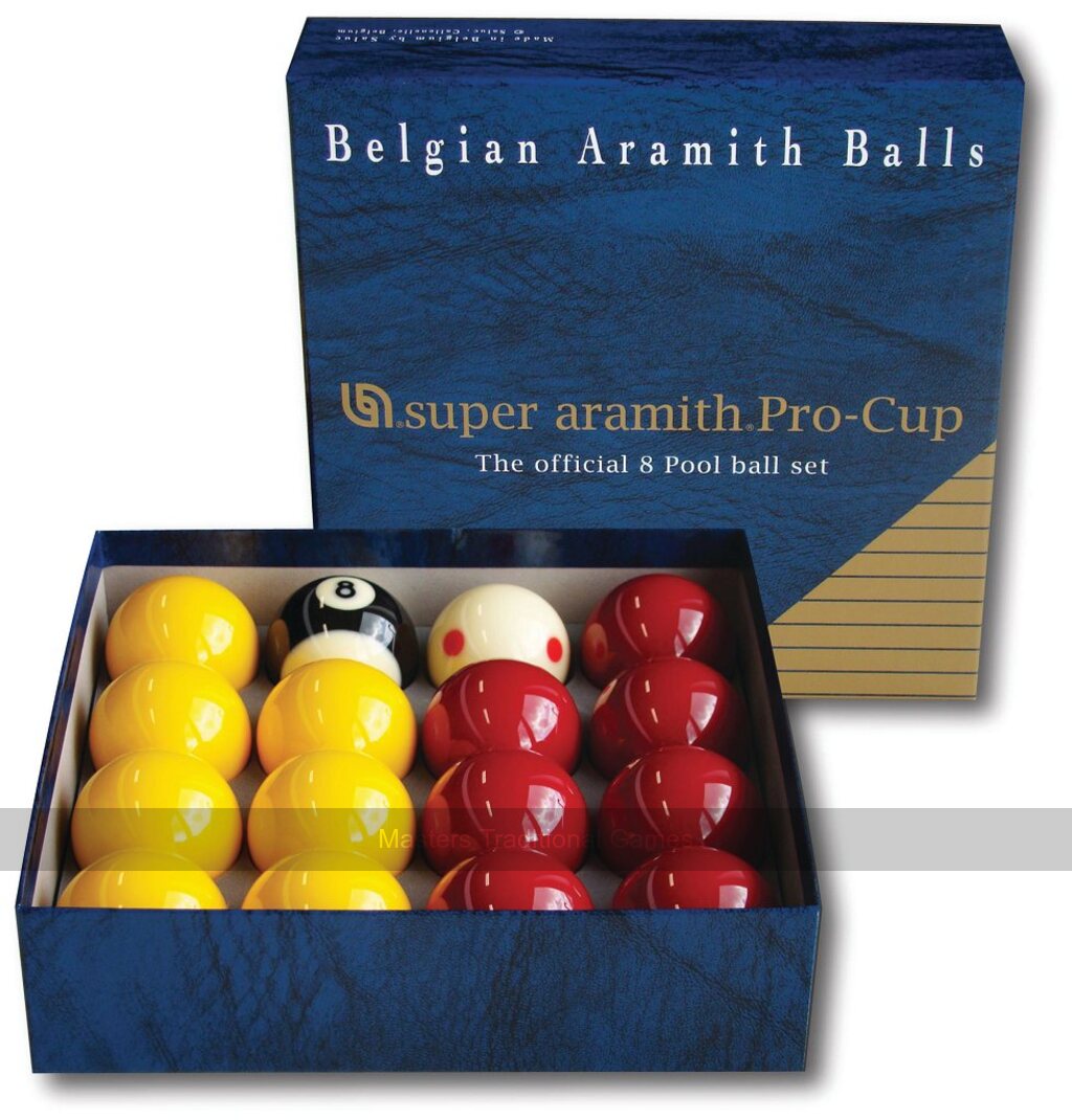 Super Aramith Pro Cup Pool Balls - 2 inch, 1 7/8 inch white