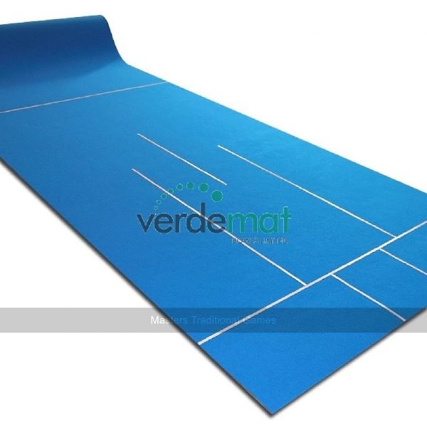 Verdemat Blue Slow Carpet Bowls Mat (pre-marked) 10mm foam backing