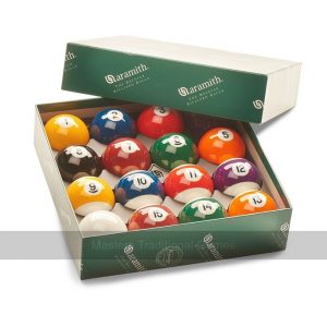 Aramith Premier Engraved Pool Balls - 2 inch - Spots & Stripes