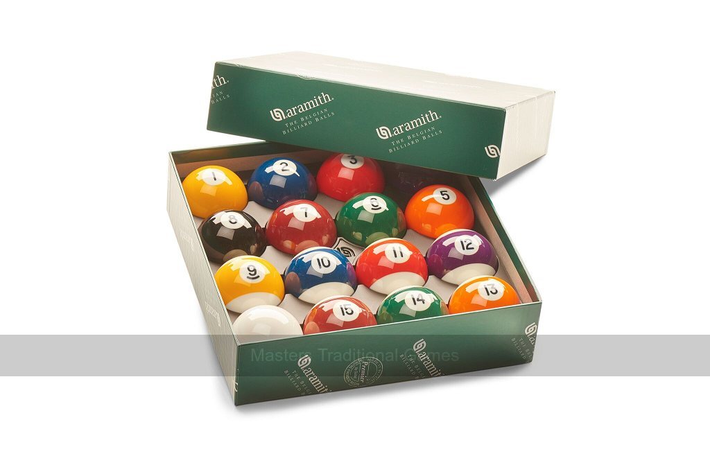 Aramith Premier Engraved Pool Balls - 2 inch - Spots & Stripes