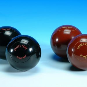 Pair Drakes Pride Scottish unbiassed Carpet Bowls - Brown