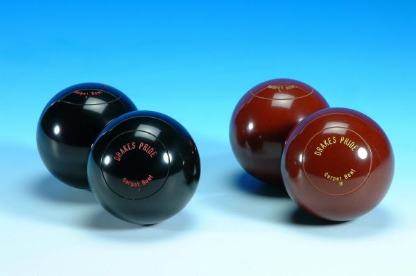 Pair Drakes Pride Scottish unbiassed Carpet Bowls - Brown