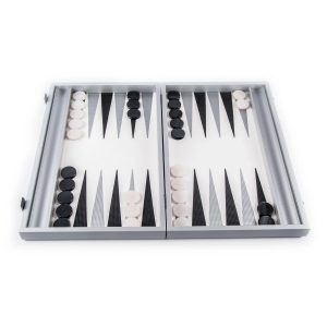 Manopoulos Carbon Fibre Leatherette Backgammon Set (19-inch)