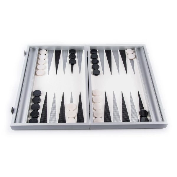 Manopoulos Carbon Fibre Leatherette Backgammon Set (19-inch)