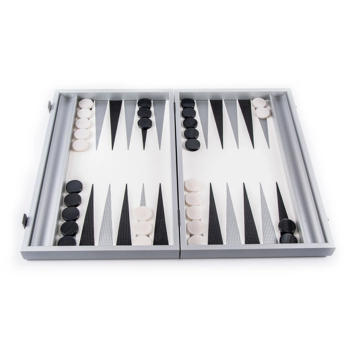 Manopoulos Carbon Fibre Leatherette Backgammon Set (19-inch)